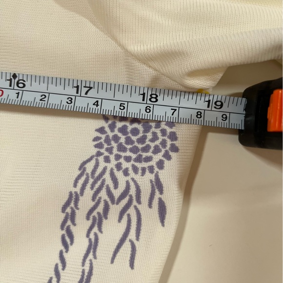 Vintage 1970 Mod Art Deco Lady Print Dagger collar Blouse - Picture 12 of 17